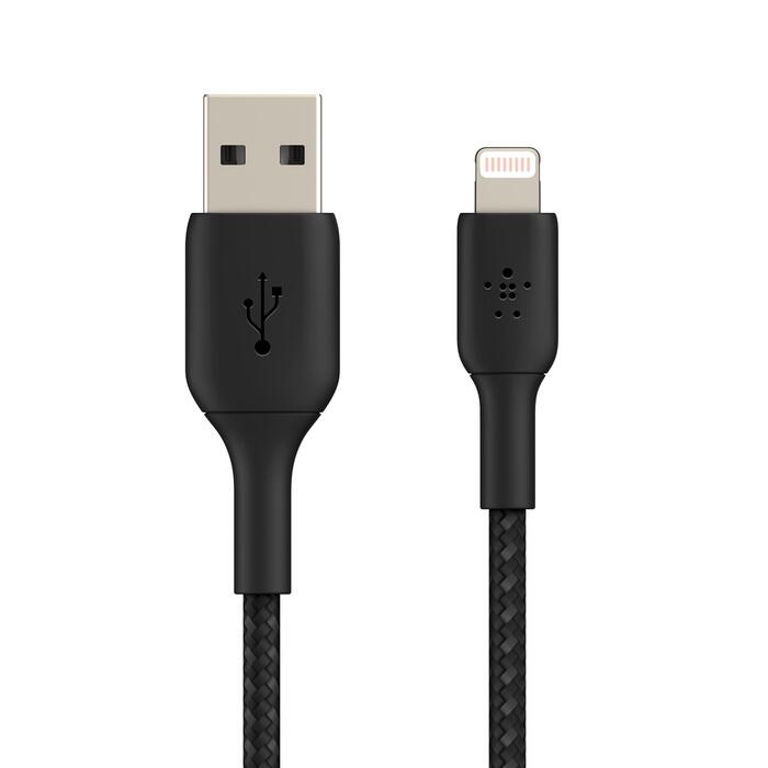 Belkin BoostCharge geflochtenes 2 m USB-A/Lightning Kabel, schwarz Belkin BoostCharge geflochtenes 2 m USB-A/Lightning Kabel, schwarz